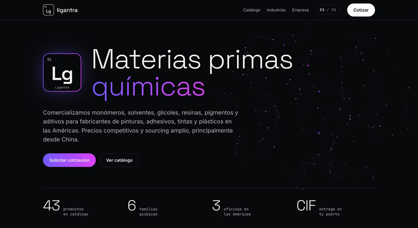Página de inicio de Ligantra